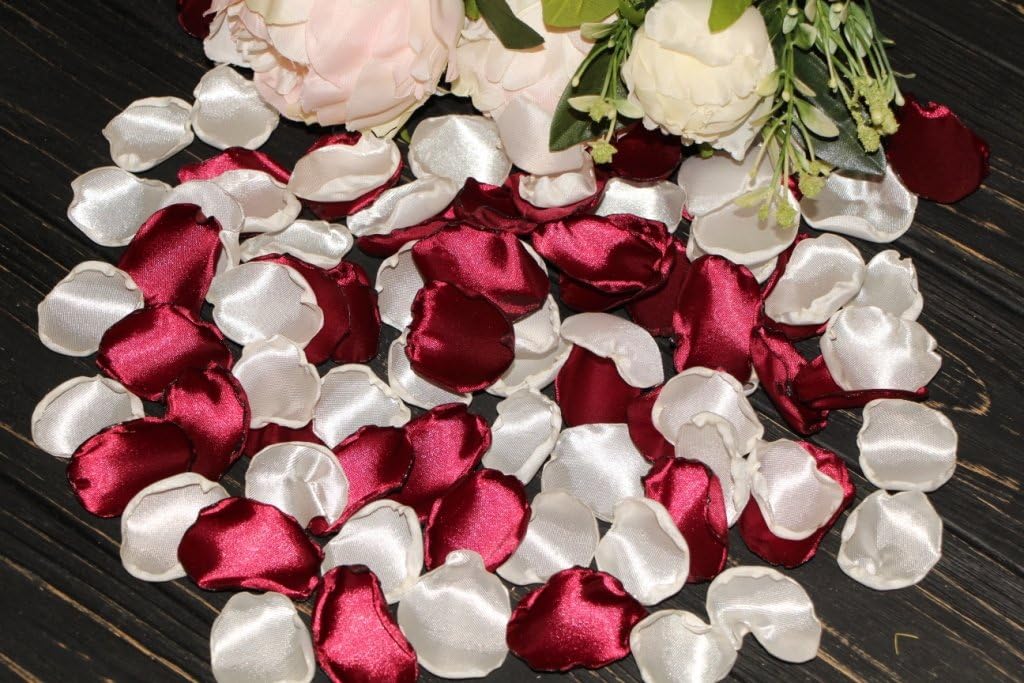 Amazon Com Marsala And White Rose Petals 100pcs Burgundy Table