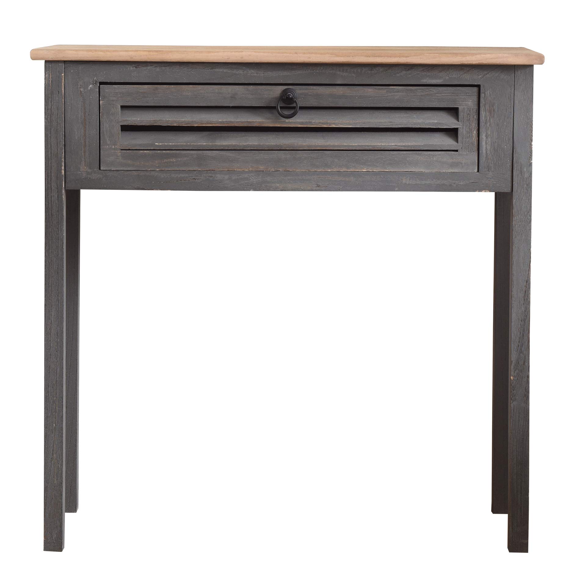 Rebecca Mobili Desk Table 1 Drawer Wood Blue Natural Bedroom Bathroom Home decor -75 x 75 x 30,5 cm (H x W x D) - Art. RE4557