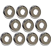 PROCURU 1/2-Inch CTS (5/8" OD) E2768 Split Plastic Lightweight Escutcheon Cover Plate, Chrome, for 1/2" Copper, PEX Pipe (10-