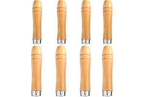 LIQWEI 8 Pcs Wooden File Handle with Strong Metal Collars, 4pcs Medium Wooden Handles for 6"-8" Files and 4pcs Large Wood Handles for 10"-12" File, Small Wood Files Tool Handle