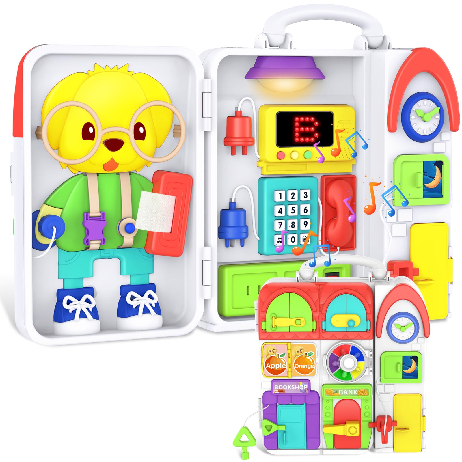 thumbnail image 2 of Toddler Toys For 1-2 Year Old Boy, Musical Montessori Busy Board, Early Educational Toy For 2 of 14