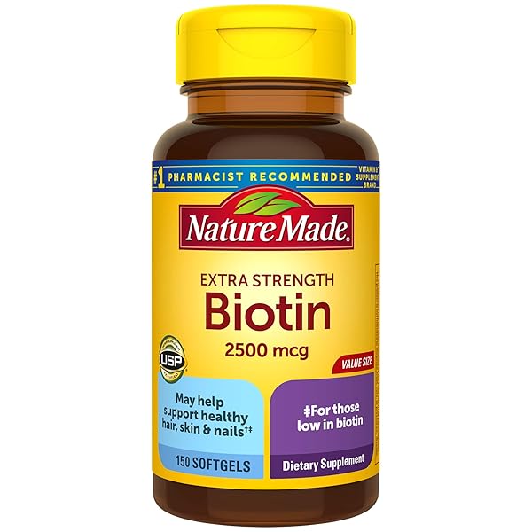 NATURE MADE HIGH POTENCY BIOTIN (B7) 2500 MCG. SOFTGELS VALUE SIZE 150 CT