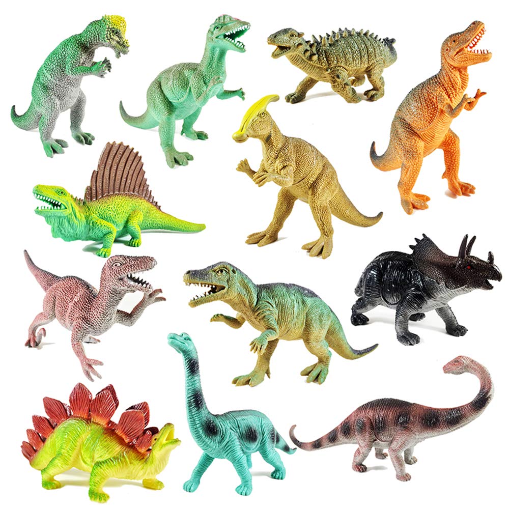 Boley 12 Pack 9" Educational Dinosaur Toys Kids Realistic Toy