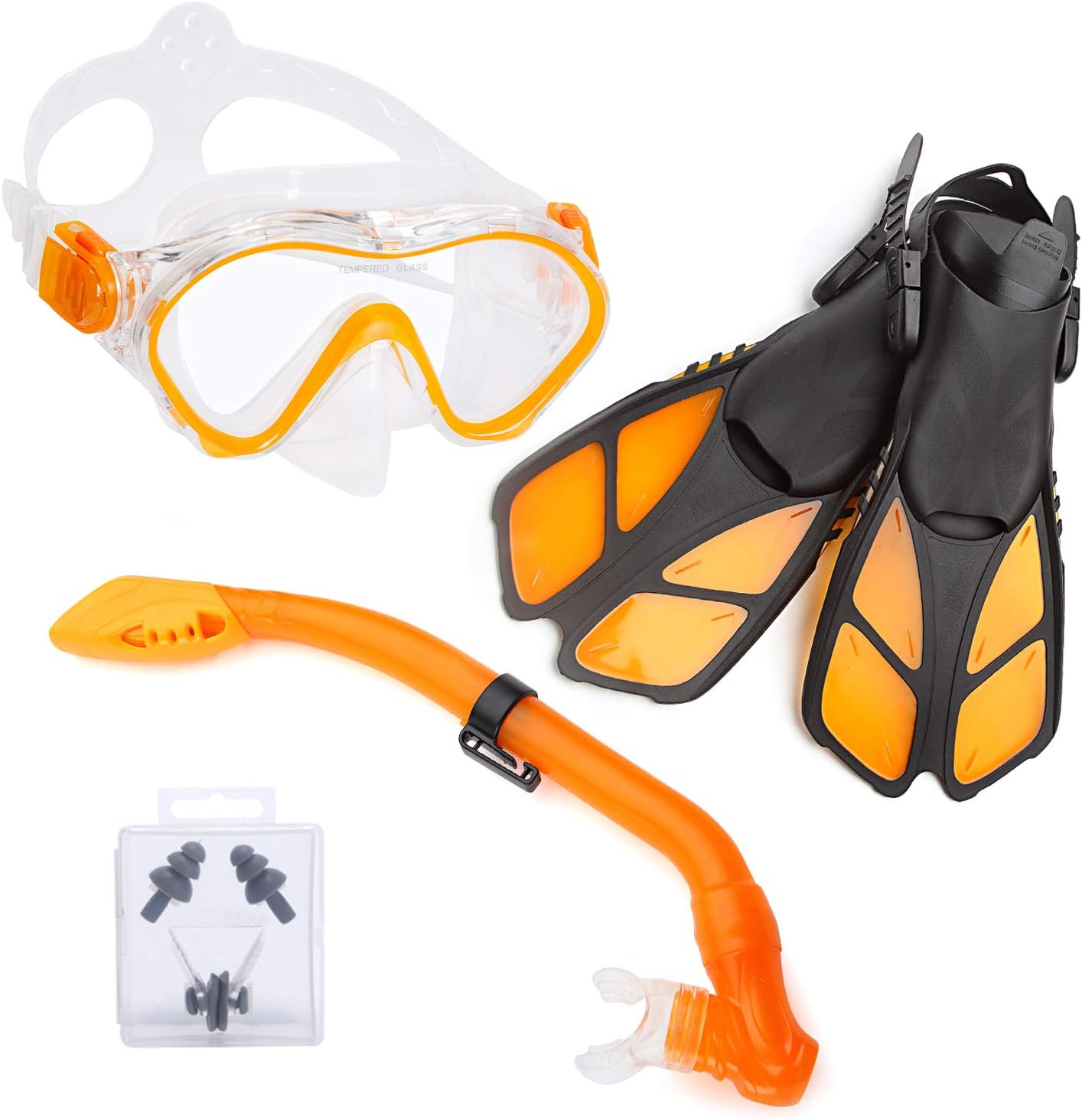 ELEMENTEX Dry Kids Snorkel Set Scuba Mask, Fins n Top Valve