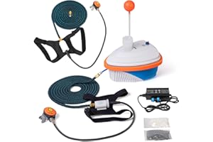 HQLYZJDV Scuba Dive System 7-10 Hours, Support 2 Divers Diving Ventilator with 60ft Hose & Breathing Regulator, Rechargeable 