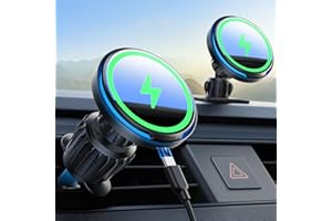 Lamicall for MagSafe Car Mount Charger - [2025 Ultra Magnet] 15W Wireless Car Phone Holder Charger - HandsFree Magnetic Phone
