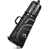 Golf Travel Bag for Airline Travel with PC Hard Case Top, Wheels & Foldable Design, 1680D Heavy-Duty Oxford Fabric, Designed for Airport and Golf Course Transport