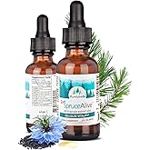 PURELY WILD SpruceAlive - Raw Spruce Resin & Black Seed Oil Complex | Natural Energy & Vitality Support | Wild-Harvested Forest Extract | Dr. Cass Ingram's Original Formula | 2 fl oz with Dropper