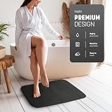 KEPLIN Memory Foam Bath Mat Ultra-Soft Non-Slip 40x60cm Black view 3