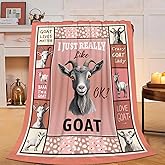 Goat Blanket, Soft Plush Fleece Farm Animal Throw Blanket - Cozy Warm Stuff Blankets Bedding Goat Gifts for Women Girls Kids Adults 40"X50"