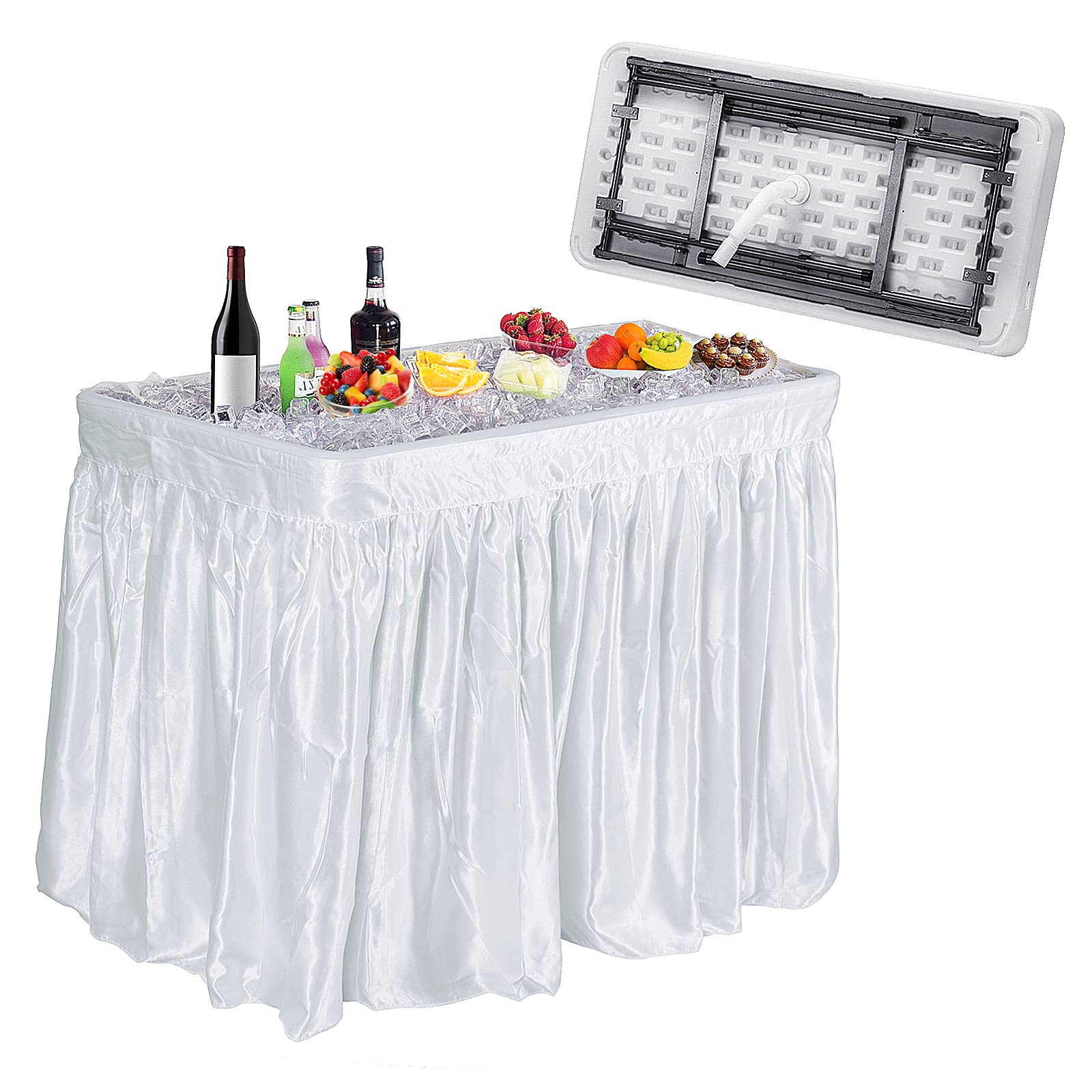 Buy Giantex Folding Ice Tables for Parties with Drain, Fill and Chill Table for Cooling Food