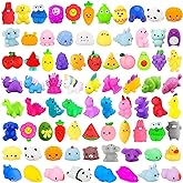 200Pcs Squishies Toys, Kawaii Mochi Squishy Fidget Stress Relief Squeeze Toy for Kids Party Favors, Classroom Prizes, Goodie Bag Stuffers, Easter Egg Fillers, Birthday Valentines Gifts (Random)