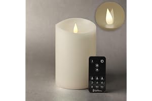 Softflame Flameless LED Candles with Remote Control, 4"x 6.25"Flickering 3D Moving Flame Battery Operated Candles in Real Wax Shell for Indoor Use, Home Decor White