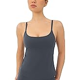 PAVOI ACTIVE Yoga Tank Top with Built in Bra for Women - Medium Support Shelf Bra Soft Workout Camisole Tops - FlexFlow
