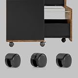 VASAGLE Office Cabinet on Wheels with 2 Drawers Rustic Brown Black view 9
