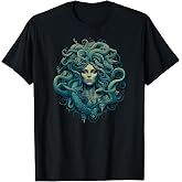 Medusa Greek Mythology Ancient Dark Retro Design Halloween T-Shirt