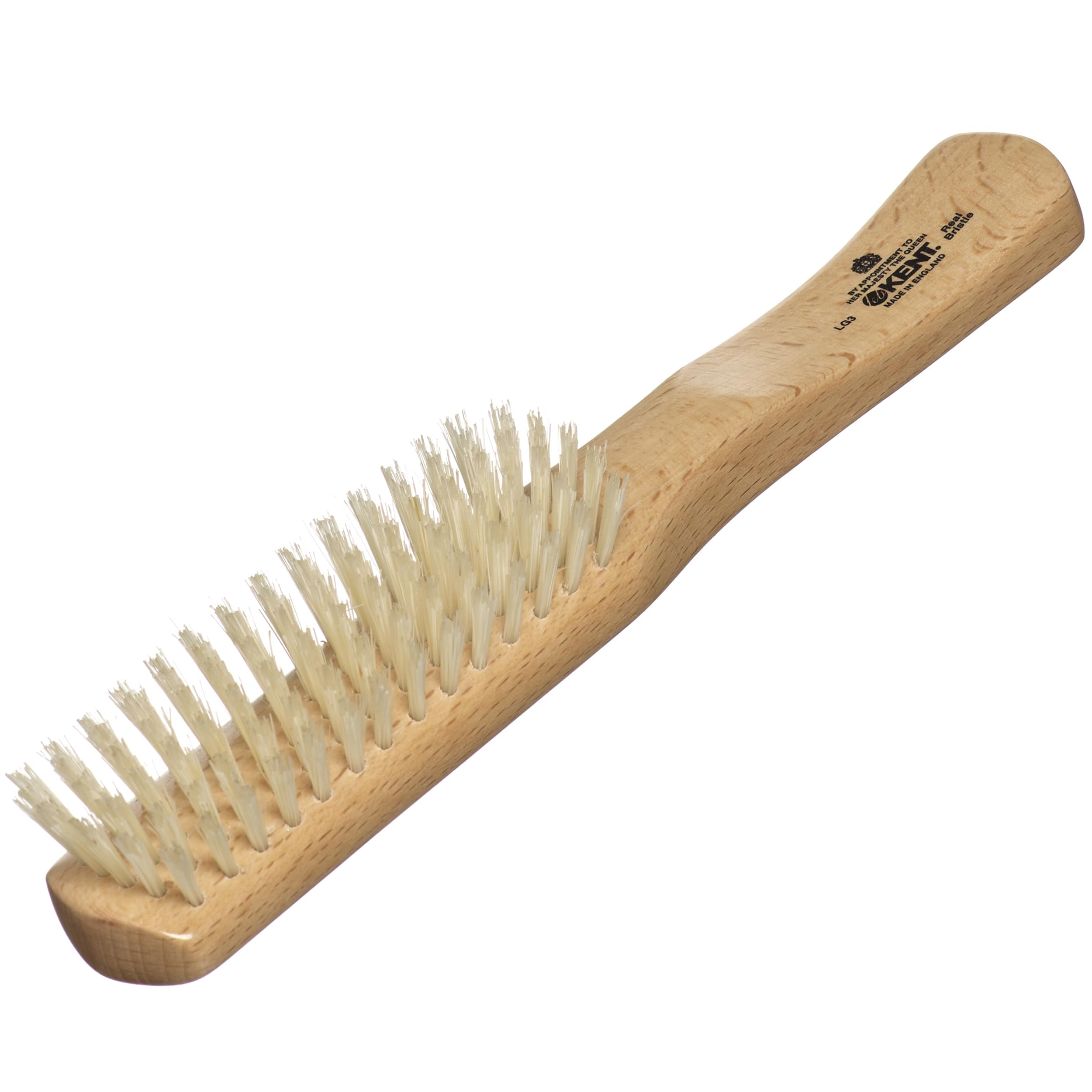 Kent Brushes Ladies Finest, Beechwood Pure White Bristle Narrow LG3 Brush, Ideal for Detangling Fine Hair, Beechwood Narrow Brush