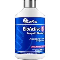 CanPrev BioActive B Complex 500ml 33-Servings Blueberry Flavor - Liquid B Vitamins with B1, B2, B3, B5, B6, B12, Folate, Biot