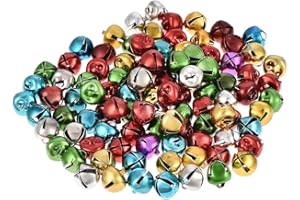 uxcell DIY Small Bells, 8mm/0.31-Inch 150pcs, Craft Bells Bulk DIY Bells for Christmas Festival Decoration Party Home, Multic