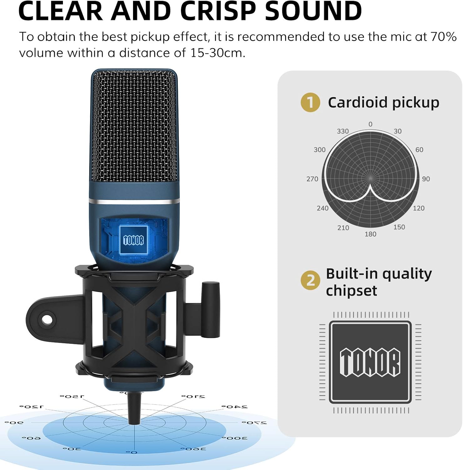 USB Gaming Microphone, TONOR Computer Condenser PC Mic with Tripod Stand & Pop Filter for Streaming, Podcasting, Vocal Recording, Compatible with iMac PC Laptop Desktop Windows Computer, TC-777: Home Audio & Theater