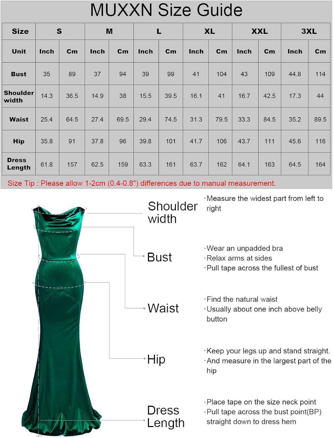 MUXXN Women's 30s Brief Elegant Mermaid Evening Dress: Clothing