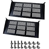 Server Rack Shelf - 2Pcs 1U Rack Shelf for 19 Inch Cases - Ideal for Audio Racks, Network Equipment Shelf Mounting, Cantilever Mount (1U-2pcs)