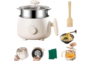 Portable Multifunctional Non-Stick Electric Pot, Personal Ramen Cooke, Electric Hot Pot With Steamer, for Steak, Eggs, Ramen,