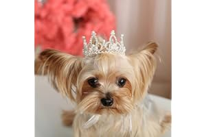 Lovelyshop Pet Series Silver Plated Royal Rhinestone Pearl Full Round Dog/Cat Crown for Rolyal Family Costume Hair Accessories-XSmall Size