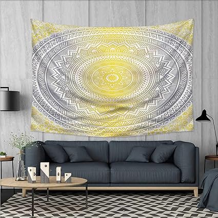 Amazon Com Anhuthree Grey And Yellow Wall Tapestry Soft