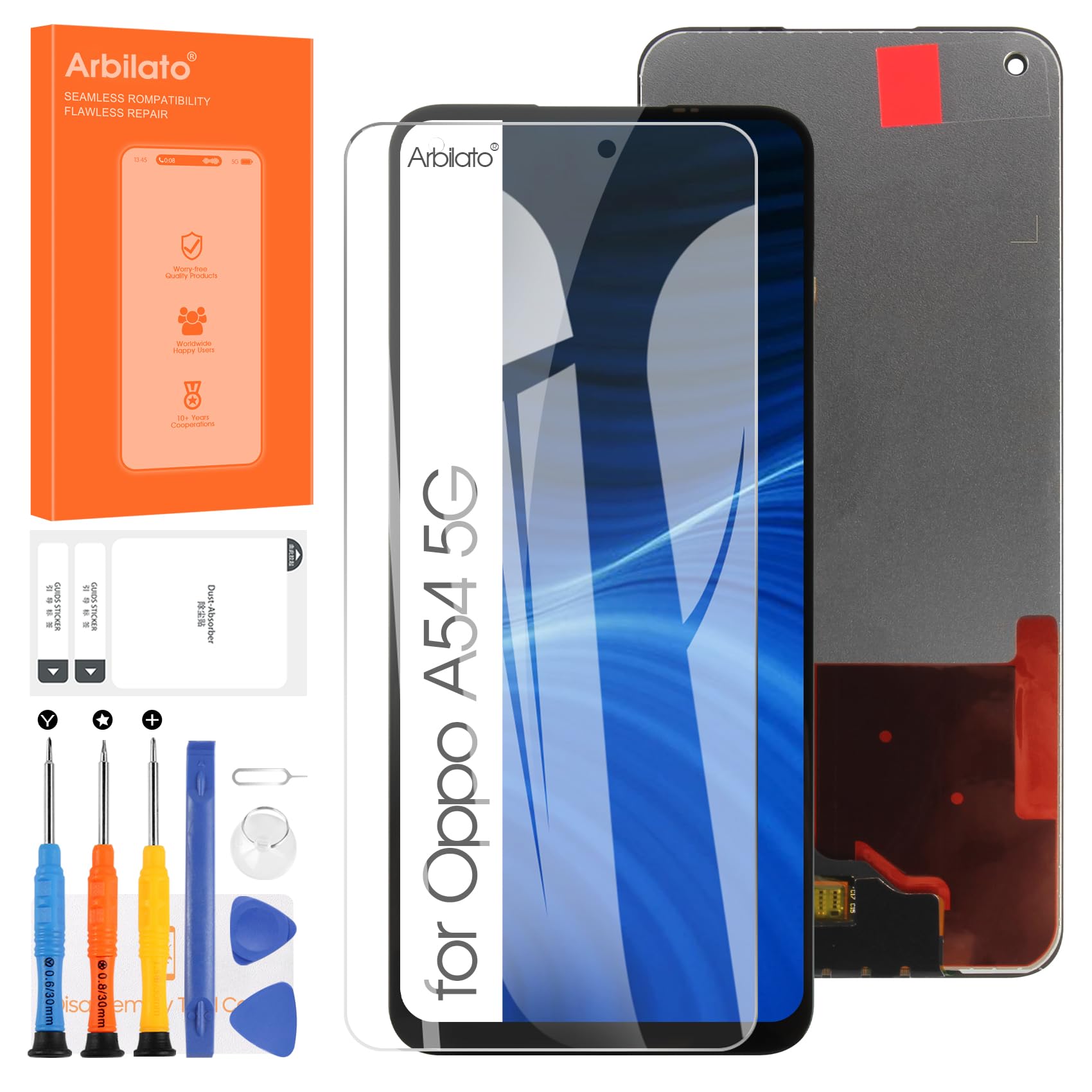 Arbilato Screen Replacement for Oppo A54 5G CPH2195/ A74 5G CPH2197 LCD Display Touch Screen Digitizer Full Assembly with Repair Tool (6.5 inch)