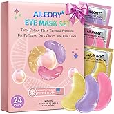 AILEORY Under Eye Patches for Dark Circles, Puffiness, Fine Lines, Eye Mask Set with Retinol, 24K Gold, Caffeine, Gel Mask for Birthday & Spa Party Favors, Skincare Gift for Women & Men, 24 Pairs