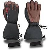 Intra-FIT Deerskin Ski Gloves for Men Women, Winter Cold Weather Gloves, Waterproof & Warth Insulated Snow Snowboarding Gloves