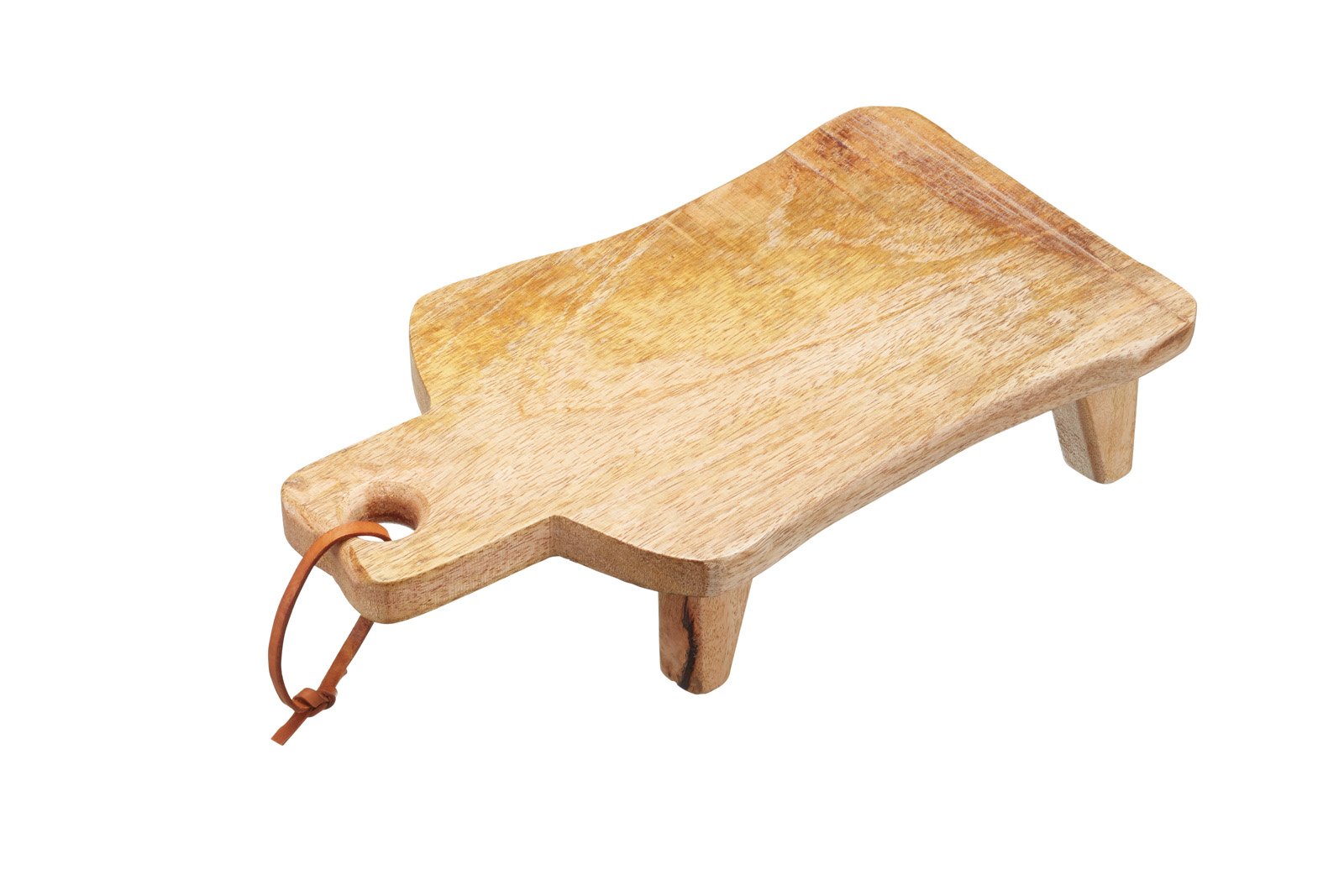 KitchenCraft MasterClass Large Raised Mango Wood Serving Board, 35 x 2 cm (14" x 8")