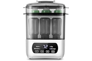 AMZBABYCHEF Baby Bottle Steamer and Dryer, Electric Steamer and Dryer for Baby Bottles, 4-in-1 Bottle Steamer and Dryer, Universal Fit for All Bottles, LED Touch Screen, Auto Shut-Off
