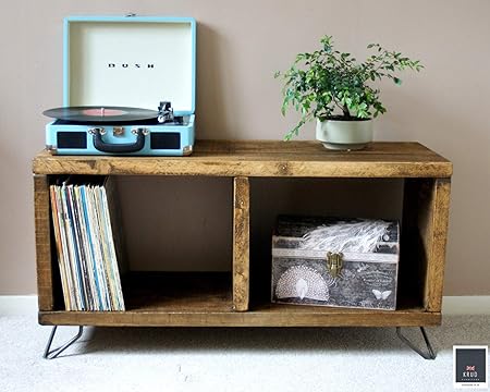 Extra Low Record Player Stand Vinyl Record Storage Turntable Stand Scaffold Furniture Rustic Tv Stand Tv Cabinet Retro Tv Stand Krud 42 Amazon Co Uk Kitchen Home