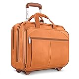 Solo New York Leather Rolling Case with Wheels