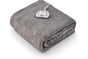 Warm Storm Heated Blanket Twin Size, Flannel Electric Blanket with10 Heat Settings 12 Hours Timer, Fast Heating Bed Blanket Machine Washable (Dark Grey, 62"x84")