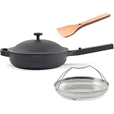Our Place Always Pan 2.0, 10.5" Ceramic Nonstick Pan, 2.6 Qt | Patented 10-in-1 ceramic frying pan; spatula &amp; steamer basket; toxin-free nonstick, induction compatible, oven safe to 450&deg;F