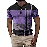 EndoraDore Men's Short Sleeve Polo Shirts Casual Golf Printed T-Shirts Summer Sport Moisture Wicking Performance Shirt