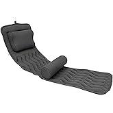 AEROiVi Full Body Bath Pillow with Adjustable Lumbar Roll Pillow Bathtub Cushion with 14 Suction Cups 3D Air Mesh Fit Any Tub Gray Bathroom Accessories