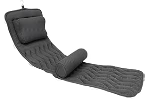 AEROiVi Full Body Bath Pillow with Lumbar Roll Gray