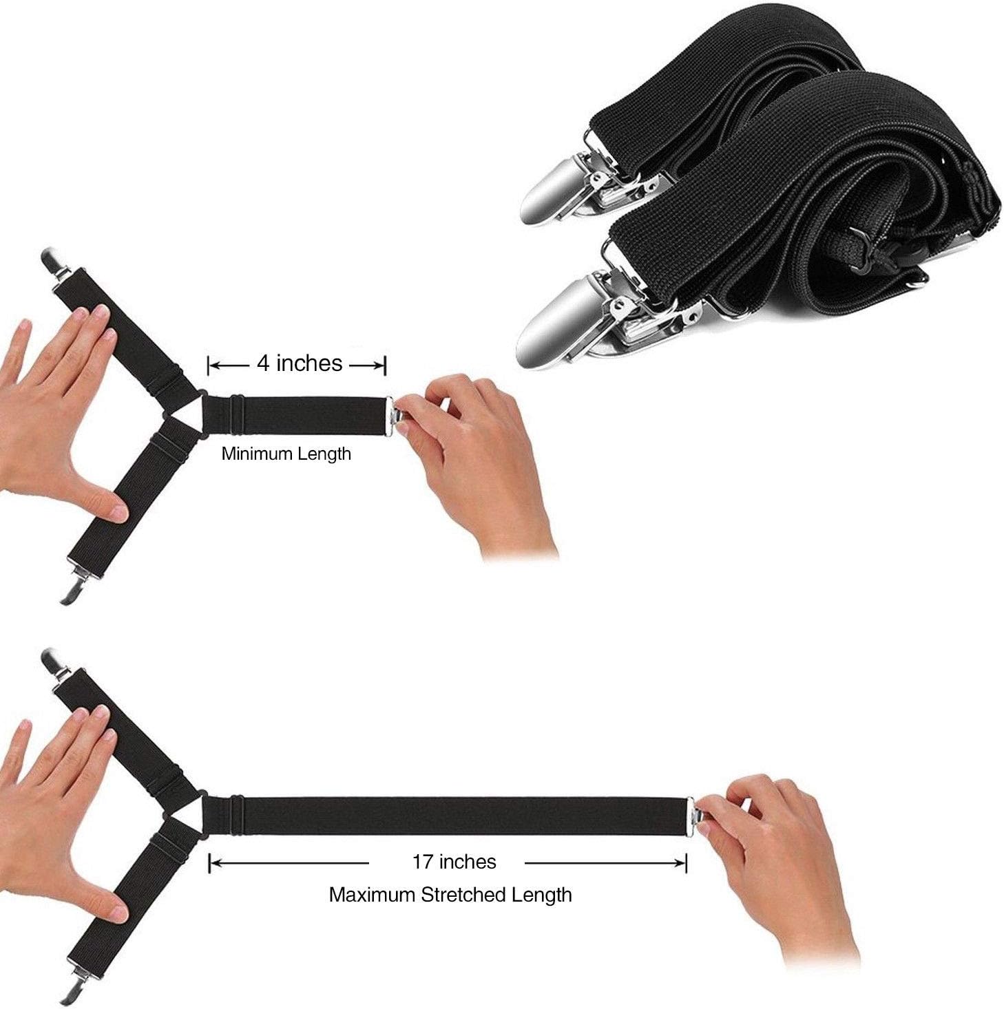 Rareccy Bed Sheet Holder Straps, Adjustable Bed Sheet Fastener and Triangle Elastic Mattress Sheet Clips Suspenders Grippers Fasteners Heavy Duty Keeping Sheets Place for Bedding Mattress (4 PCS): Home & Kitchen