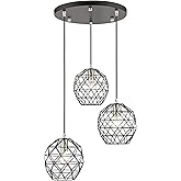 Livex Lighting 46593-04 Geometrix Collection 3 Light Pendant, Black with Brushed Nickel Accents