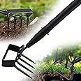 Hoe, Heavy Duty Hula Hoe Garden Tool For Weeding, 62 Inch Cultivator Stirrup Hoe Adjustable Long Handle Action Scuffle Loop Hoe Rake 2 In 1 Gardening Tool