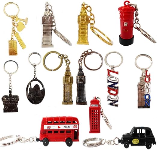 3 Keychain London Key Tags GB Icon Mini Brelock Gift Souvenir England