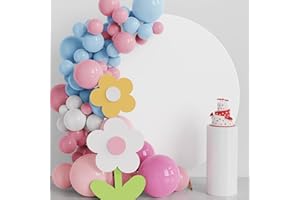 Fomcet Round Backdrop Cover 6.6FT White Spandex Wedding Arch Cover Circle Arch Backdrop Cover Fabric for Wedding Ceremony Birthday Party Baby Shower Round Balloon Arch Stand Decoration