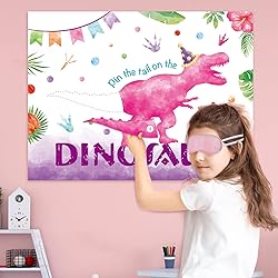 WERNNSAI Pin The Tail on The Dinosaur Game - Girl