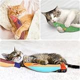Aibuddy Catnip Toy 3PCS Bite Resistant Plush Fish Cat Chew Toys with Bell view 7