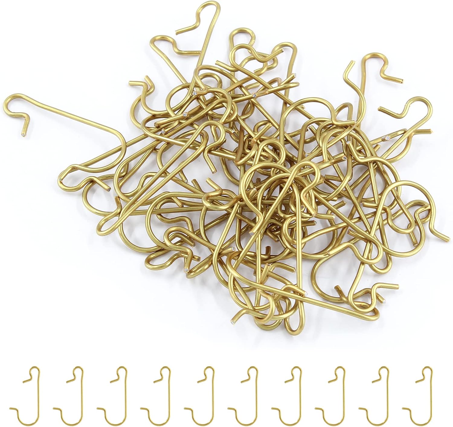 Ornament Hooks - BokWin 120 Pcs Christmas Ornament Hooks,1.18 Inch Metal S Ornament Hangers with Storage Box,Wire Ornament Hooks for Party Decoration(Golden)