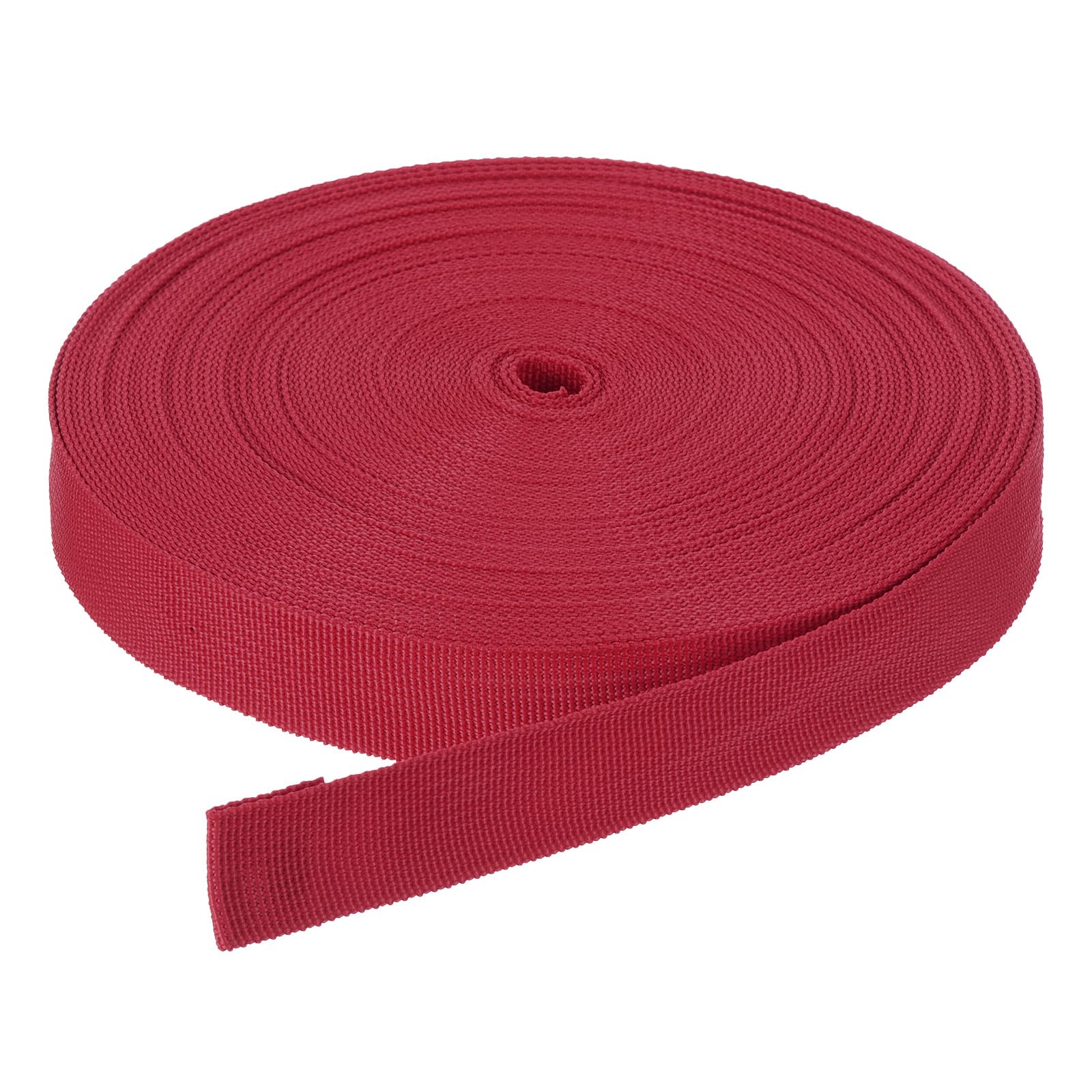 DMiotech 25 Yard x 1 Inch Width Nylon Webbing Strap Poly Flat Webbing Strapping for DIY Craft Backpack Strapping, Sewing, Outdoor Gear Repair, Dark Red